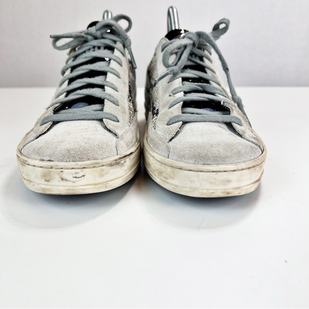 P448 Womens Size 38 Snake Print Sneakers Reptile Low Top Shoes Leather‎ - Picture 2 of 10